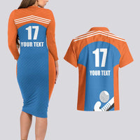 Netherlands Field Hockey Custom Couples Matching Long Sleeve Bodycon Dress and Hawaiian Shirt Sporty Style