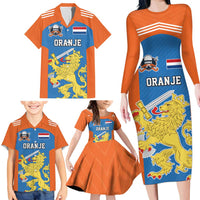 Netherlands Field Hockey Custom Family Matching Long Sleeve Bodycon Dress and Hawaiian Shirt Sporty Style