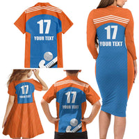 Netherlands Field Hockey Custom Family Matching Long Sleeve Bodycon Dress and Hawaiian Shirt Sporty Style