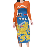 Netherlands Field Hockey Custom Family Matching Long Sleeve Bodycon Dress and Hawaiian Shirt Sporty Style