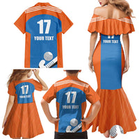Netherlands Field Hockey Custom Family Matching Mermaid Dress and Hawaiian Shirt Sporty Style