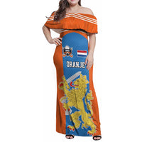 Netherlands Field Hockey Custom Family Matching Off Shoulder Maxi Dress and Hawaiian Shirt Sporty Style