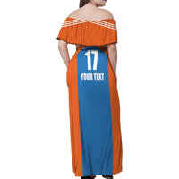 Netherlands Field Hockey Custom Family Matching Off Shoulder Maxi Dress and Hawaiian Shirt Sporty Style