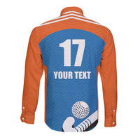 Netherlands Field Hockey Custom Long Sleeve Button Shirt Sporty Style