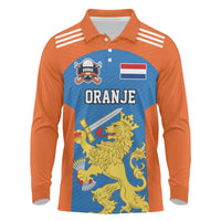 Netherlands Field Hockey Custom Long Sleeve Polo Shirt Sporty Style