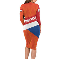 Netherlands Drenthe Province Personalized Family Matching Long Sleeve Bodycon Dress and Hawaiian Shirt Flag of Drenthe