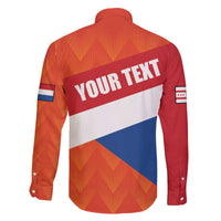 Netherlands Drenthe Province Personalized Family Matching Off The Shoulder Long Sleeve Dress and Hawaiian Shirt Flag of Drenthe