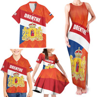 Netherlands Drenthe Province Personalized Family Matching Tank Maxi Dress and Hawaiian Shirt Flag of Drenthe