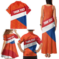 Netherlands Drenthe Province Personalized Family Matching Tank Maxi Dress and Hawaiian Shirt Flag of Drenthe