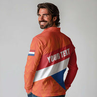 Netherlands Drenthe Province Personalized Long Sleeve Polo Shirt Flag of Drenthe