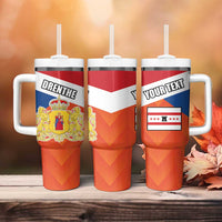 Netherlands Coat of arms of Drenthe Personalized Tumbler With Handle Flag of Drenthe