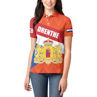 Netherlands Drenthe Province Personalized Women Polo Shirt Flag of Drenthe