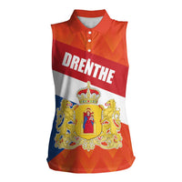 Netherlands Drenthe Province Personalized Women Sleeveless Polo Shirt Flag of Drenthe