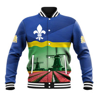 Netherlands Flevoland Province Baseball Jacket Flag Style