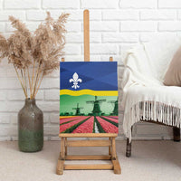 Netherlands Flevoland Province Canvas Wall Art Flag Style