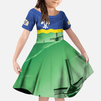 Netherlands Flevoland Province Family Matching Off Shoulder Maxi Dress and Hawaiian Shirt Flag Style