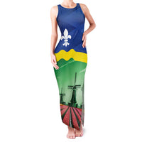 Netherlands Flevoland Province Family Matching Tank Maxi Dress and Hawaiian Shirt Flag Style