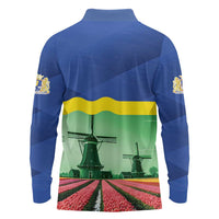 Netherlands Flevoland Province Long Sleeve Polo Shirt Flag Style