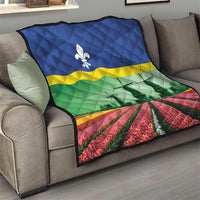 Netherlands Flevoland Province Quilt Flag Style