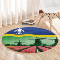 Netherlands Flevoland Province Round Carpet Flag Style
