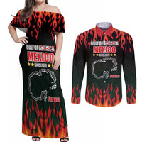 Gulf Of Mexico Since 1672 Couples Matching Off Shoulder Maxi Dress and Long Sleeve Button Shirt Golfo De Mexico and Forever