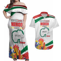 Gulf Of Mexico Since 1550 Couples Matching Off Shoulder Maxi Dress and Hawaiian Shirt Golfo De Mexico Forever