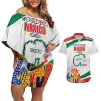 Gulf Of Mexico Since 1550 Couples Matching Off Shoulder Short Dress and Hawaiian Shirt Golfo De Mexico Forever