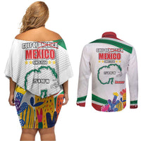 Gulf Of Mexico Since 1550 Couples Matching Off Shoulder Short Dress and Long Sleeve Button Shirt Golfo De Mexico Forever