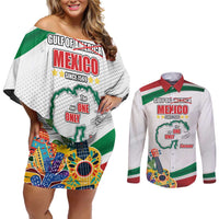 Gulf Of Mexico Since 1569 Couples Matching Off Shoulder Short Dress and Long Sleeve Button Shirt Golfo De Mexico The One and Only LT17