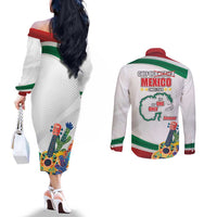 Gulf Of Mexico Since 1569 Couples Matching Off The Shoulder Long Sleeve Dress and Long Sleeve Button Shirt Golfo De Mexico The One and Only LT17