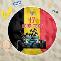 Custom Belgium Formula One Beach Blanket Motorsport with Flag F1 World Championship