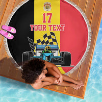 Custom Belgium Formula One Beach Blanket Motorsport with Flag F1 World Championship