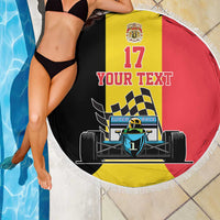 Custom Belgium Formula One Beach Blanket Motorsport with Flag F1 World Championship