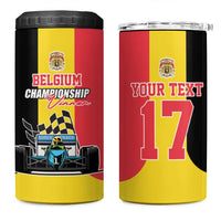 Custom Belgium Formula One 4 in 1 Can Cooler Tumbler Motorsport with Flag F1 World Championship