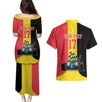 Custom Belgium Formula One Couples Matching Puletasi and Hawaiian Shirt Motorsport with Flag F1 World Championship