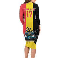 Custom Belgium Formula One Family Matching Long Sleeve Bodycon Dress and Hawaiian Shirt Motorsport with Flag F1 World Championship