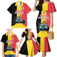 Custom Belgium Formula One Family Matching Mermaid Dress and Hawaiian Shirt Motorsport with Flag F1 World Championship