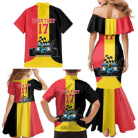 Custom Belgium Formula One Family Matching Mermaid Dress and Hawaiian Shirt Motorsport with Flag F1 World Championship