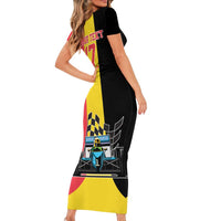 Custom Belgium Formula One Family Matching Short Sleeve Bodycon Dress and Hawaiian Shirt Motorsport with Flag F1 World Championship