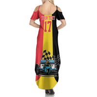 Custom Belgium Formula One Family Matching Summer Maxi Dress and Hawaiian Shirt Motorsport with Flag F1 World Championship