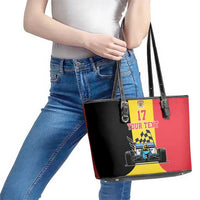 Custom Belgium Formula One Leather Tote Bag Motorsport with Flag F1 World Championship