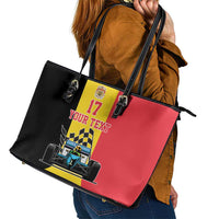 Custom Belgium Formula One Leather Tote Bag Motorsport with Flag F1 World Championship