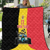 Custom Belgium Formula One Quilt Motorsport with Flag F1 World Championship
