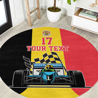 Custom Belgium Formula One Round Carpet Motorsport with Flag F1 World Championship