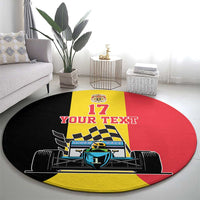 Custom Belgium Formula One Round Carpet Motorsport with Flag F1 World Championship