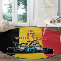 Custom Belgium Formula One Round Carpet Motorsport with Flag F1 World Championship