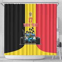 Custom Belgium Formula One Shower Curtain Motorsport with Flag F1 World Championship