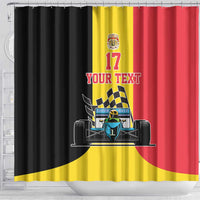 Custom Belgium Formula One Shower Curtain Motorsport with Flag F1 World Championship