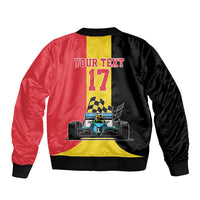 Custom Belgium Formula One Sleeve Zip Bomber Jacket Motorsport with Flag F1 World Championship