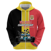 Custom Belgium Formula One Zip Hoodie Motorsport with Flag F1 World Championship